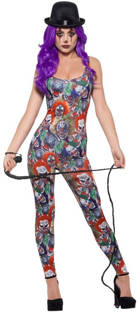 Clown & Nar Kostuum | Vol Enge Clowns Bodysuit | Vrouw | Extra Small | Halloween | Verkleedkleding